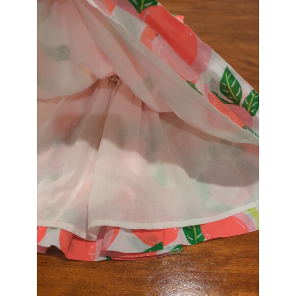 Mini Boden Girls Cross Back Sun Dress Peaches print size 3/4 EUC - Picture 4 of 10